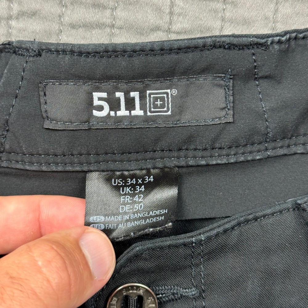 5.11 Tactical Men 34x34 (32x34) Apex Pants Black Cargo Straight Leg Utility Work - Picture 10 of 15